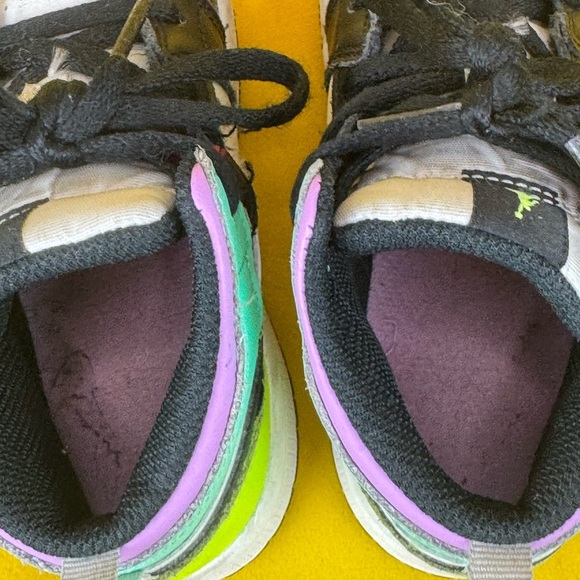 Nike Air Jordan 1 Mid TD Size 9C Pastel Black Volt Green Glow shoes. - Picture 7 of 8